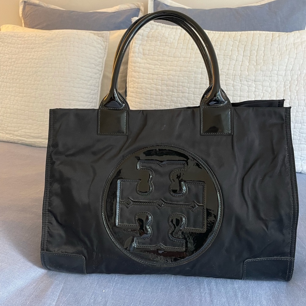 Tory Burch Ella Nylon Tote in Black